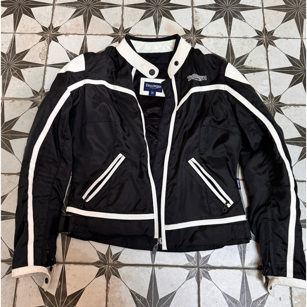 Triumph women’s motorcycle jacket size medium black and white